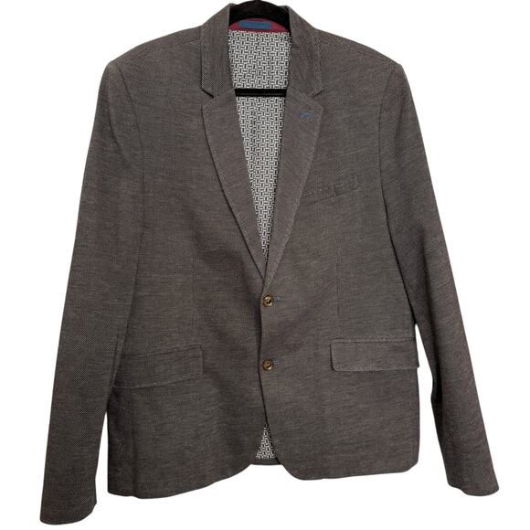 Ted Baker Men's Size 2XL Double‎ Button Blazer Gray Microdot Office Professional - Picture 2 of 15